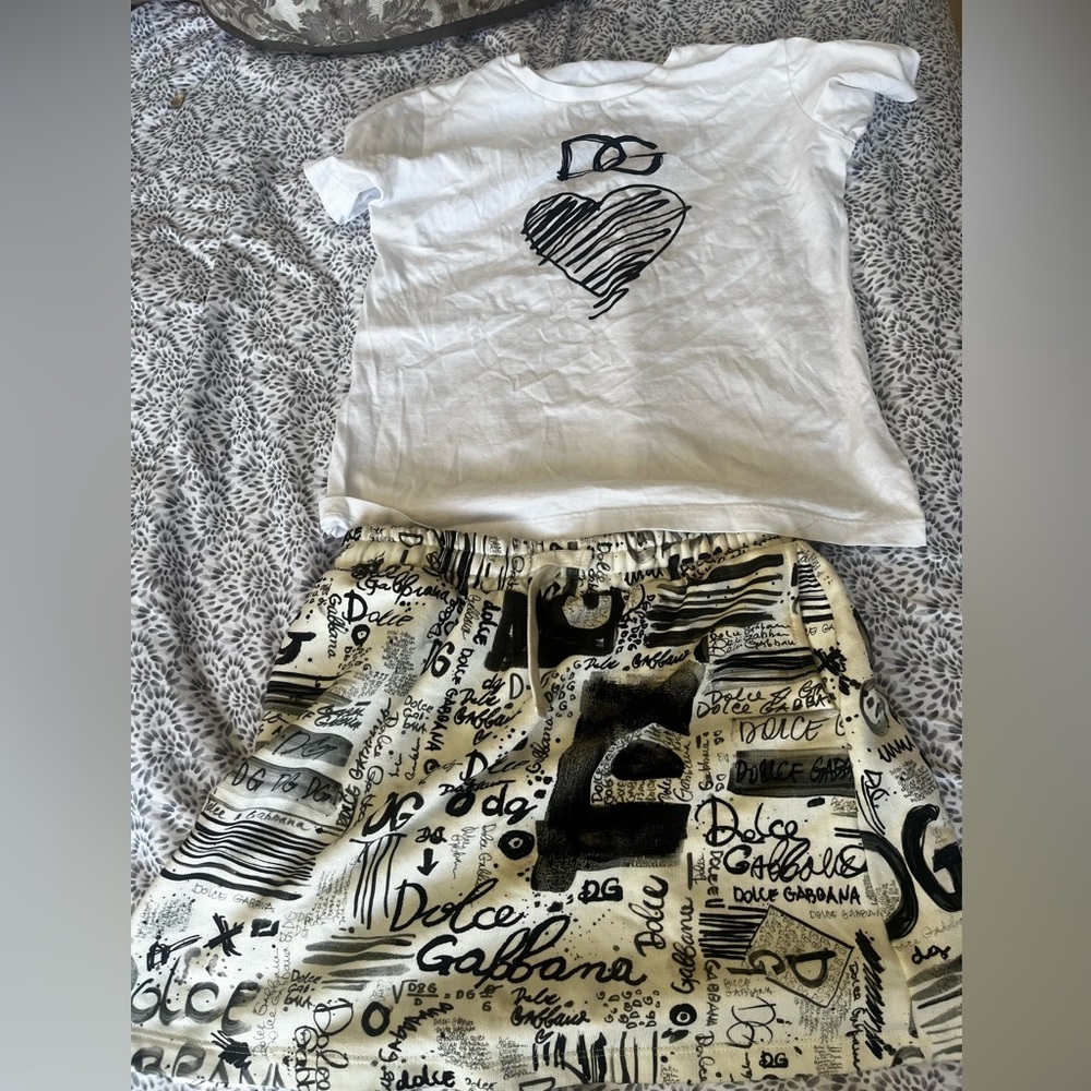 Dolce and Gabbana girls t shirt and skirt size 10